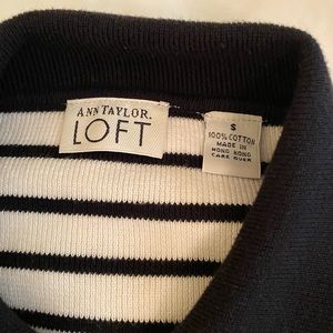 Black and White Ann Taylor zip up sweater